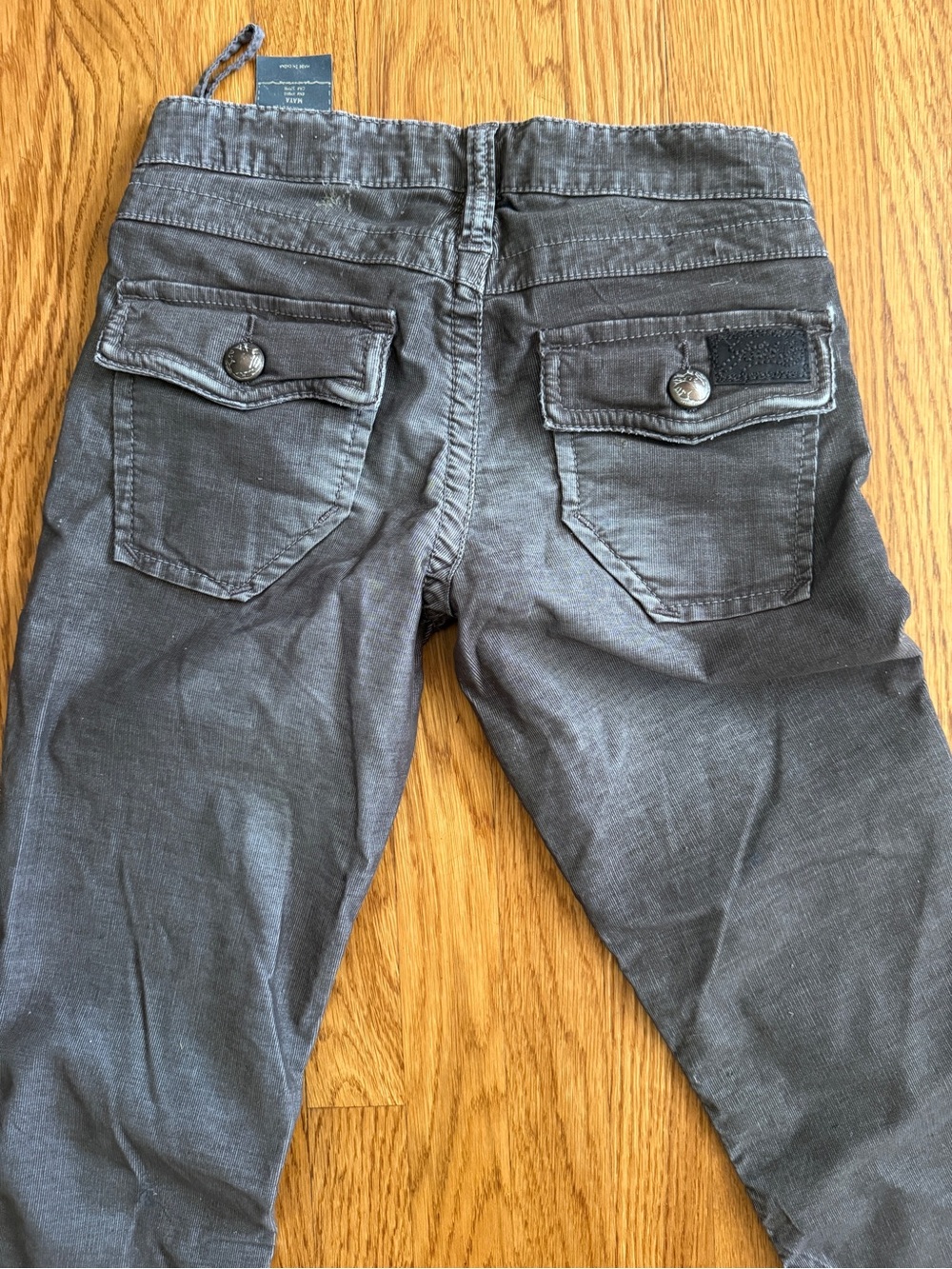 Y2K Stitch’s corduroy gray low rise pants New 25